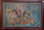 Wanjidari Leannie 1965,Sea Life Creature Diptych,Clars Auction Gallery US 2017-09-16