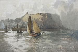 WANLESS Harry 1872-1934,Fishing Smacks Leaving Scarborough Harbour,David Duggleby Limited 2024-03-15