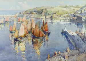 WANLESS Harry 1872-1934,Harbour scene with boats in full sail,Canterbury Auction GB 2022-02-05