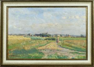 WANSLEBEN Arthur 1861-1917,Promenade dans les champs,Galerie Moderne BE 2021-09-06