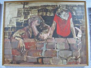 WAPLINGTON Paul 1938,Figures by a Wall,Sheffield Auction Gallery GB 2021-03-26