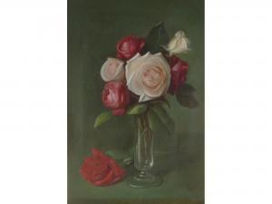 WARBURTON DANIEL 1859-1919,Roses in a glass vase,Capes Dunn GB 2014-03-25