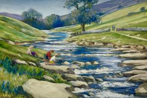 WARBURTON LESLIE 1917-2014,Children Playing in River,David Duggleby Limited GB 2022-03-12