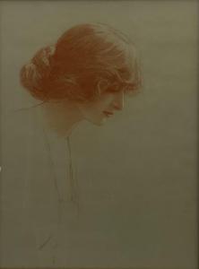 WARBURTON Samuel 1874-1938,Portrait of a Young Woman,1923,David Duggleby Limited GB 2021-06-18