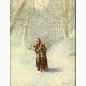 WARD Charles Caleb 1831-1896,winter scenes,1887,Rago Arts and Auction Center US 2010-06-18