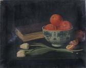 WARD DAISY LINDA 1883-1973,Still life with a Delft blue and white bowl oforan,Mallams GB 2008-10-10