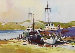 WARD Edward Norton 1928,Beached Boats,Clars Auction Gallery US 2019-11-16