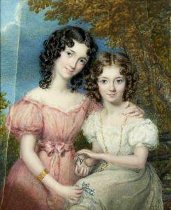 WARD George Raphael 1797-1879,Double portrait figurant les sœurs Chamberlain da,Binoche et Giquello 2022-04-01