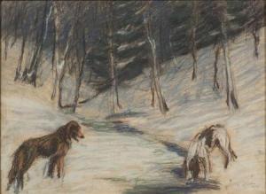 WARD Hilda 1878-1950,Dogs by a Winter Stream,Skinner US 2007-02-15