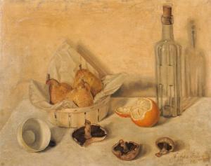 WARD Hilda 1878-1950,Still life with a basket of pears,Mallams GB 2008-10-10