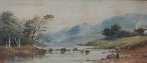 WARD J.C 1800-1800,An extensive river Landscape with a figure on the ,Brightwells GB 2013-10-02