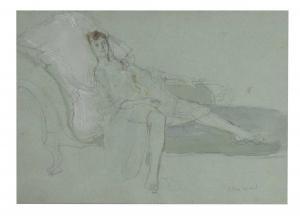 WARD John Stanton 1917-2007,lady reclining on a chaise longue,Clevedon Salerooms GB 2024-02-01