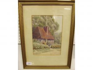 WARD Leonard 1900-1900,Cottage with figures,Smiths of Newent Auctioneers GB 2017-12-08