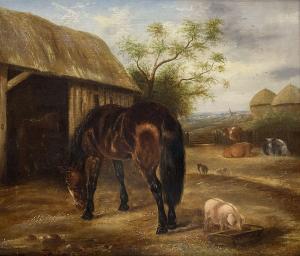 WARD Martin Theodore 1799-1874,Farmyard Scene with Horse Pig and Cows,Duggleby Stephenson (of York) 2023-03-10