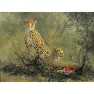 WARDLE Arhter 1864-1947,leopards resting,Eastbourne GB 2017-04-08