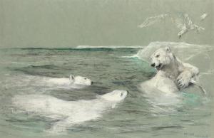 WARDLE Arthur 1864-1949,A polar bear defending his catch,Christie's GB 2010-01-12