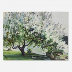 WARE Florence Ellen,Spring Landscape with Flowering Tree,1920,Toomey & Co. Auctioneers 2024-02-15