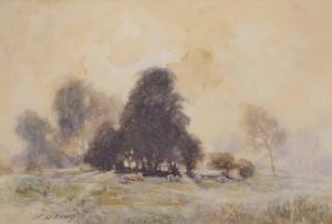 WARING Henry Frank 1900-1928,pastoral scene with grazing sheep,Keys GB 2023-07-26