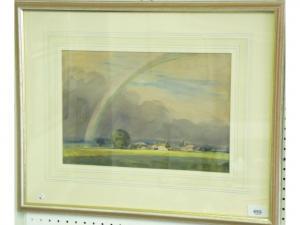 WARING Henry Frank 1900-1928,Rainbow over village landscape,Smiths of Newent Auctioneers 2015-07-24