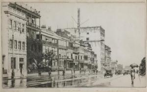 WARNER Alfred Edward 1879-1960,Rainy Day, Macquarie Street, Sydney,Theodore Bruce AU 2019-06-16