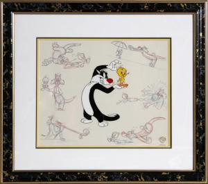 WARNER BROS 1900-1900,Sylvester and Tweety Drawings,1993,Ro Gallery US 2023-12-15