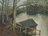 WARRE Michael 1900-1900,View of a jetty on a tranquil pond with woodland,Rosebery's GB 2019-04-13