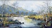 WARREN Charles Wyatt 1908-1993,Snowdonia river flanked with birch trees,Rogers Jones & Co 2023-04-01