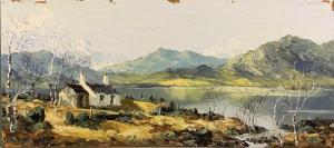 WARREN Charles Wyatt,view of Snowdonia with lakeside cottage and silver,Rogers Jones & Co 2024-01-16