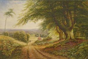 WARREN Edward Vance,Shepherd and Flock on a Woodland Path,Dee, Atkinson & Harrison 2013-07-05