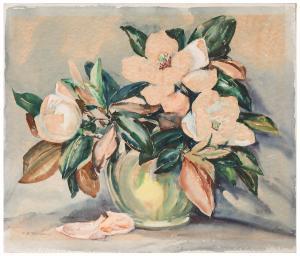 WARREN Elisabeth Boardman 1886-1980,Still Life of Magnolias,Burchard US 2022-08-13