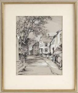 WARREN Elisabeth Boardman 1886-1980,Street scene, Provincetown, Massachusetts,Eldred's US 2021-11-19