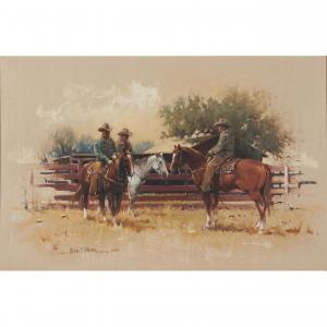 WARREN Melvin Charles 1920-1995,Three Cowboys,1970,Skinner US 2023-01-25