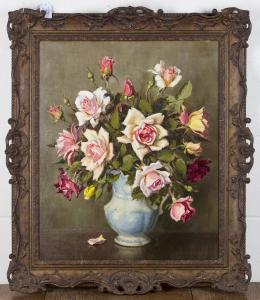 WARREN Nesta 1800-1900,Still Life with a Jug of Pink Roses,20th century,Tooveys Auction 2020-10-28