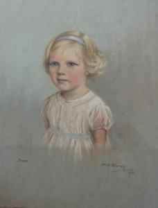 WARREN Nesta 1800-1900,Susan - half length study of a little girl in a wh,1935,Wotton GB 2021-03-09