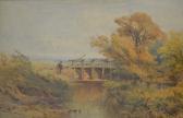 WARREN Sophy S.,figure fishing by a stone and wooden bridge,Fieldings Auctioneers Limited 2013-01-12