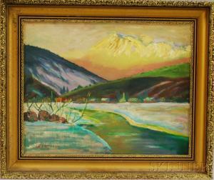 WARSHAW Lhorenze 1900-1900,Mountain Landscape at Sunset,Skinner US 2011-11-16