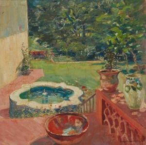 WASHBURN Cadwallader Lincoln,Fred Davis's garden in Cuernavaca,John Moran Auctioneers 2023-12-06