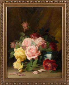 Washington Seavey George 1841-1913,Still life of roses,Eldred's US 2022-04-08