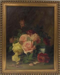 Washington Seavey George 1841-1913,still-life with roses,1886,CRN Auctions US 2019-10-06