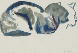 WASKE Erich 1889-1978,Katze / Weiblicher Akt,Galerie Bassenge DE 2023-06-09