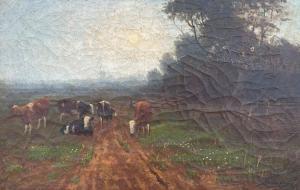 WASSENAAR Willem Abraham,Cattle Grazing by a Dirt Road with Windmill in the,Burchard 2021-12-12