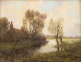 WASSENAAR Willem Abraham 1873-1956,Cottage in a river landscape,Maynards CA 2016-03-30
