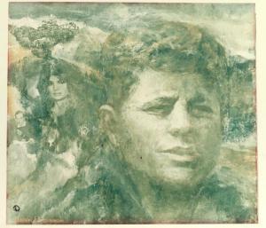 WASSERBERGER Nathan,depicting John and Jackie Kennedy,Butterscotch Auction Gallery 2018-03-25