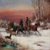 WASSILOFF 1800-1800,Winter landscape with sledge driving,Bruun Rasmussen DK 2014-09-08