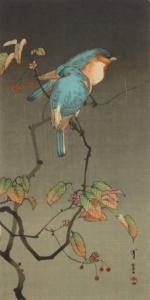 WATANABE Seiti Shotei 1851-1918,Lovebirds on Red Berries,Rachel Davis US 2022-02-12