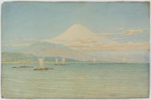 WATANABE T. H,view of Mount Fuji from the sea with boats in the ,Ewbank Auctions GB 2021-03-25
