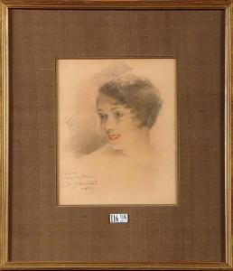 WATELET Charles Joseph 1867-1954,Esquisse d’’après une actrice,1933,VanDerKindere BE 2012-06-12