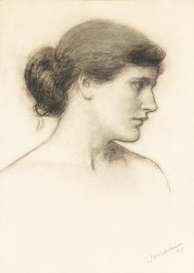 WATERHOUSE John William,HEAD STUDY, PROBABLY FOR A TALE FROM THE DECAMERON,1915,Sotheby's 2013-11-19