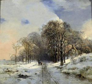 WATERLOO Joannes Petrus 1790-1870,A snow covered forest path,1832,Christie's GB 2010-09-07