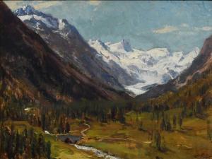 WATERLOW Ernest Albert,View of Val Roseg, Pontresina, Switzerland,1903,Woolley & Wallis 2023-09-05
